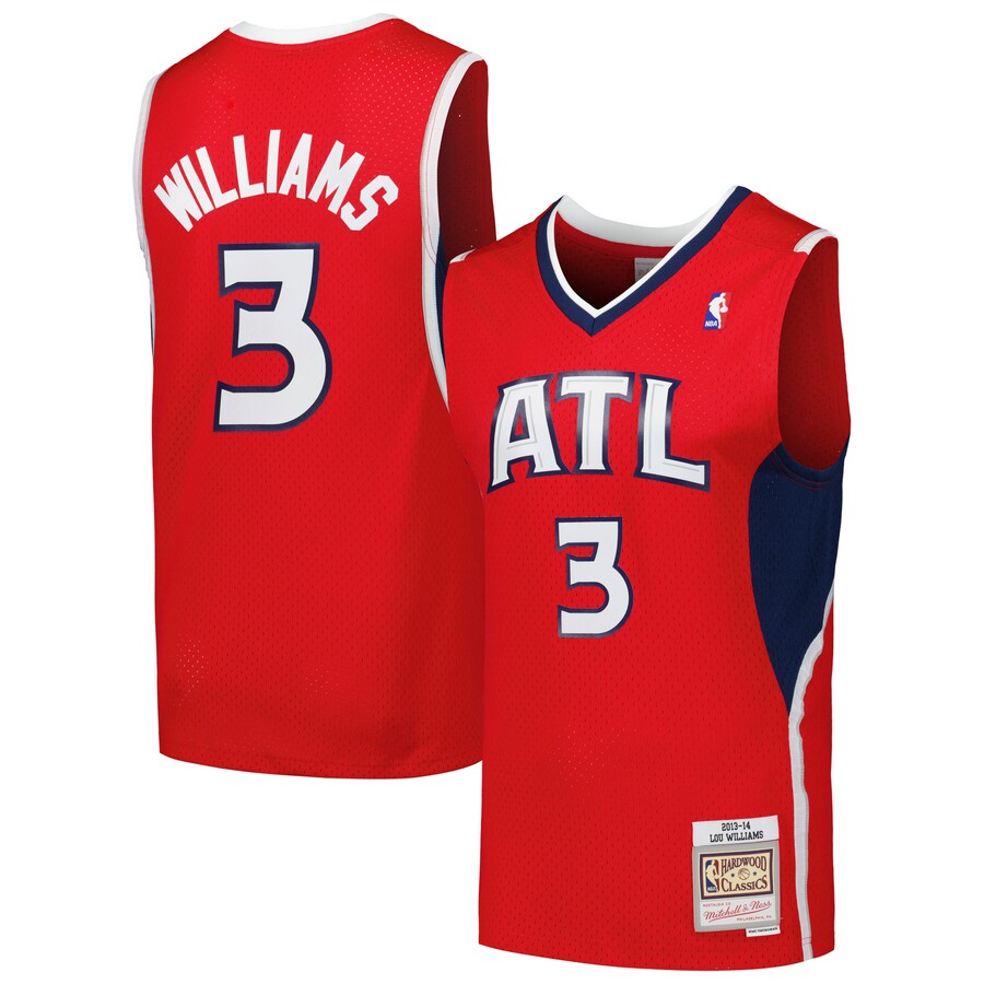 Men's Atlanta Hawks Lou Williams Mitchell & Ness Red 2001/02 Hardwood Classics Swingman Jersey