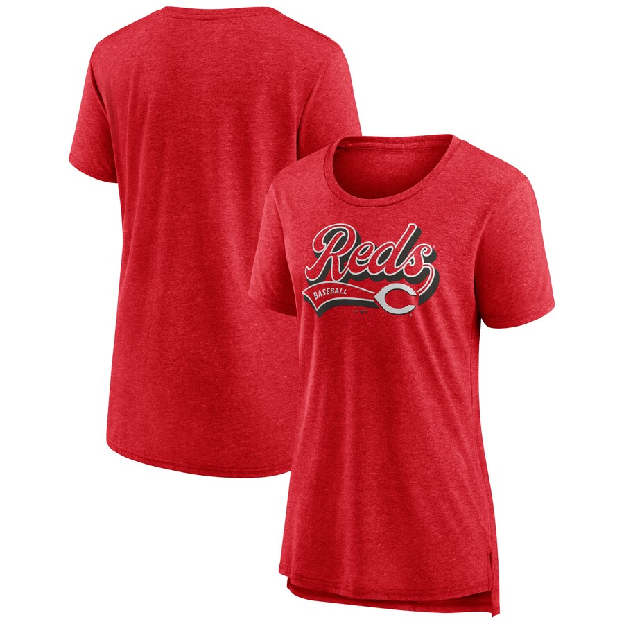 Women's Cincinnati Reds Red League Leader Tri-Blend T-Shirt