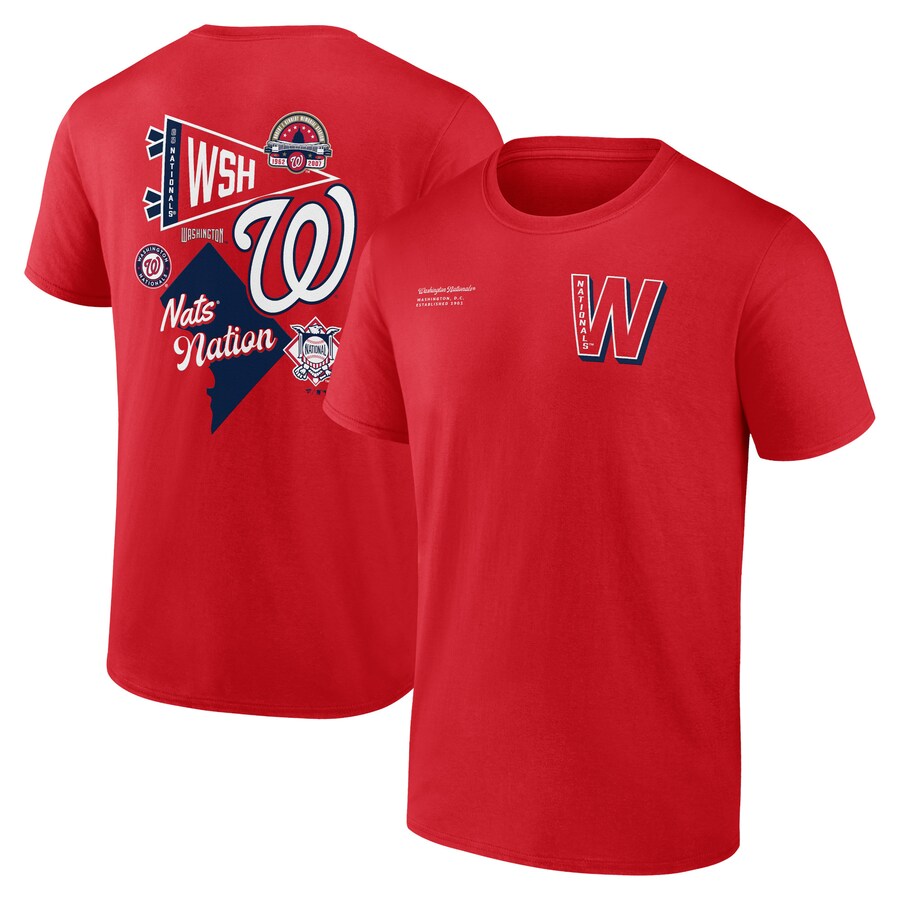 Men's Washington Nationals Fanatics Red Split Zone T-Shirt