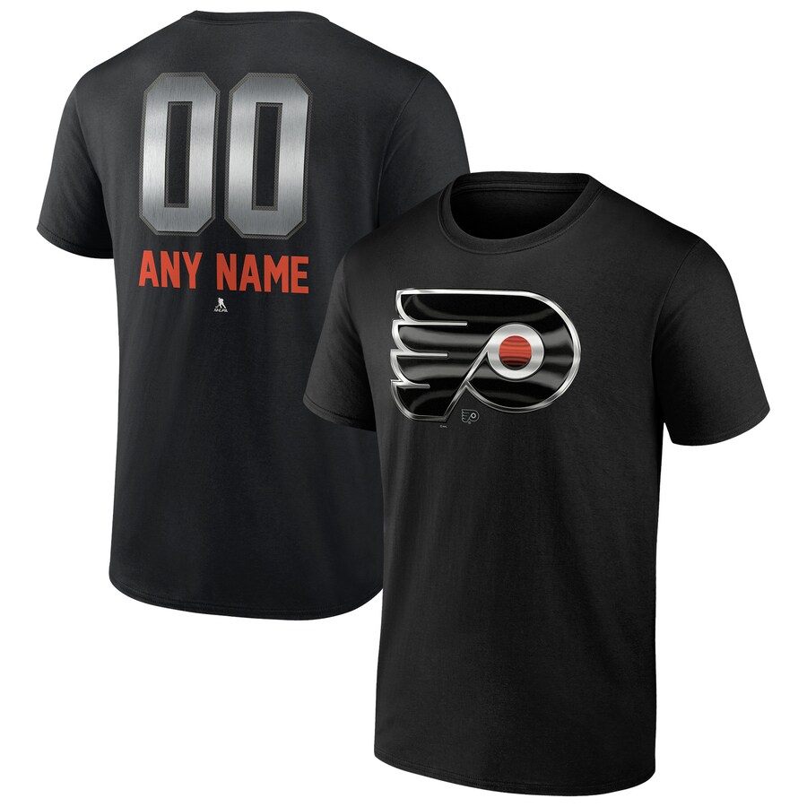 Men's Philadelphia Flyers Black Personalized Midnight Mascot Logo T-Shirt
