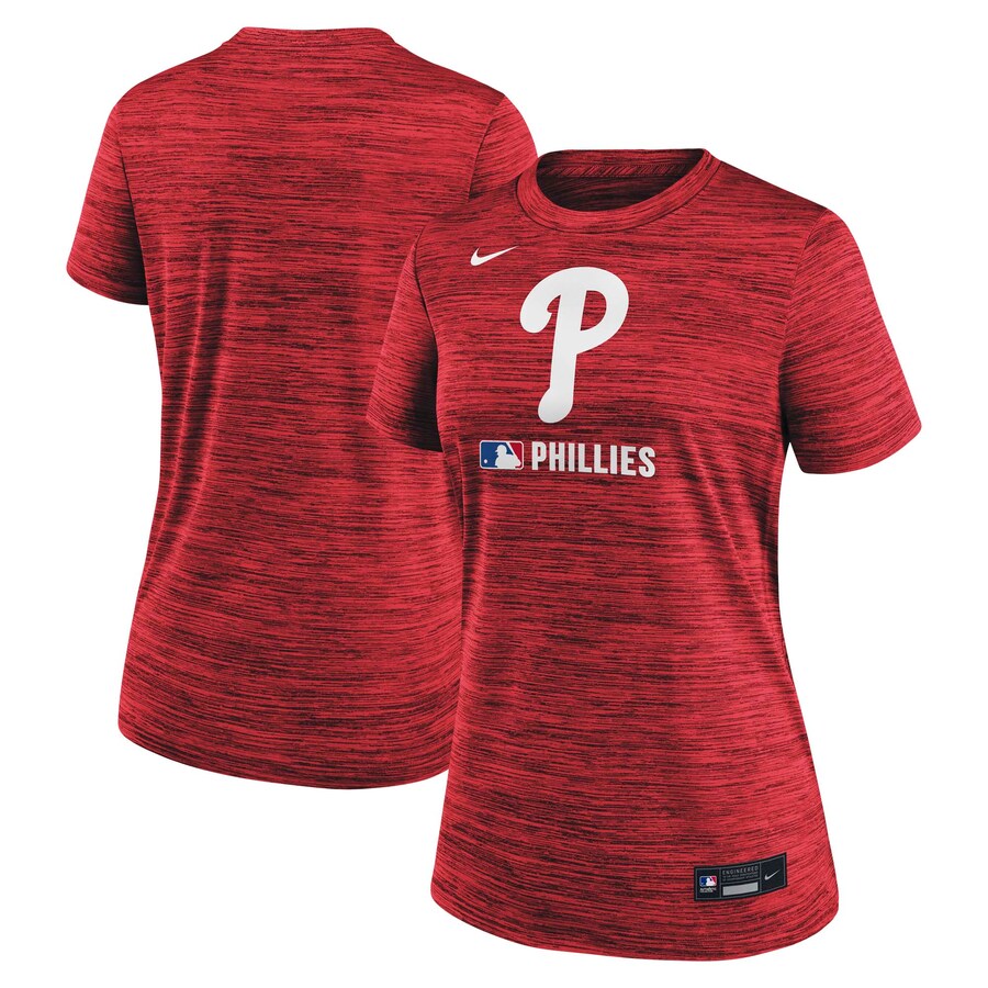 Women's Philadelphia Phillies Nike Red Authentic Collection Velocity Performance T-Shirt