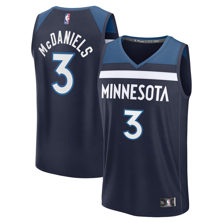 Men's Minnesota Timberwolves Jaden McDaniels Fanatics Navy Fast Break Replica Player Jersey - Icon Edition