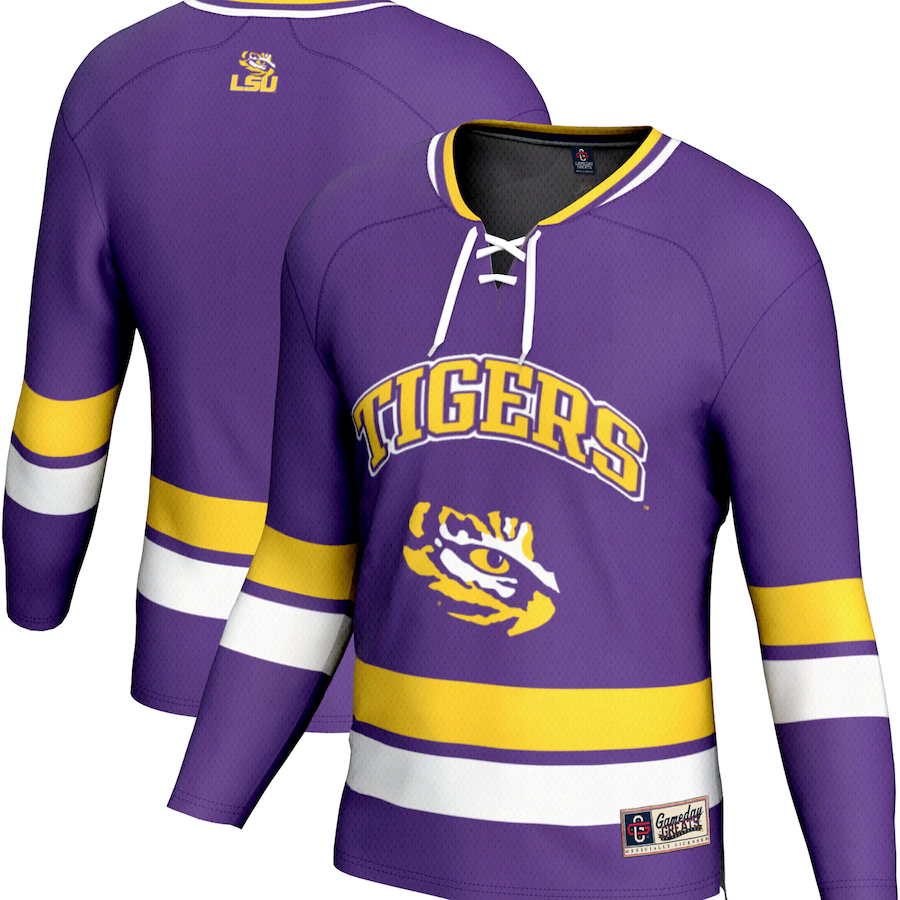 Men's GameDay Greats Purple LSU Tigers Spirit Hockey Jersey