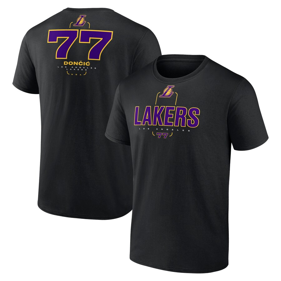 Men's Los Angeles Lakers Luka Don?i? Black Behind the Back Name & Number T-Shirt
