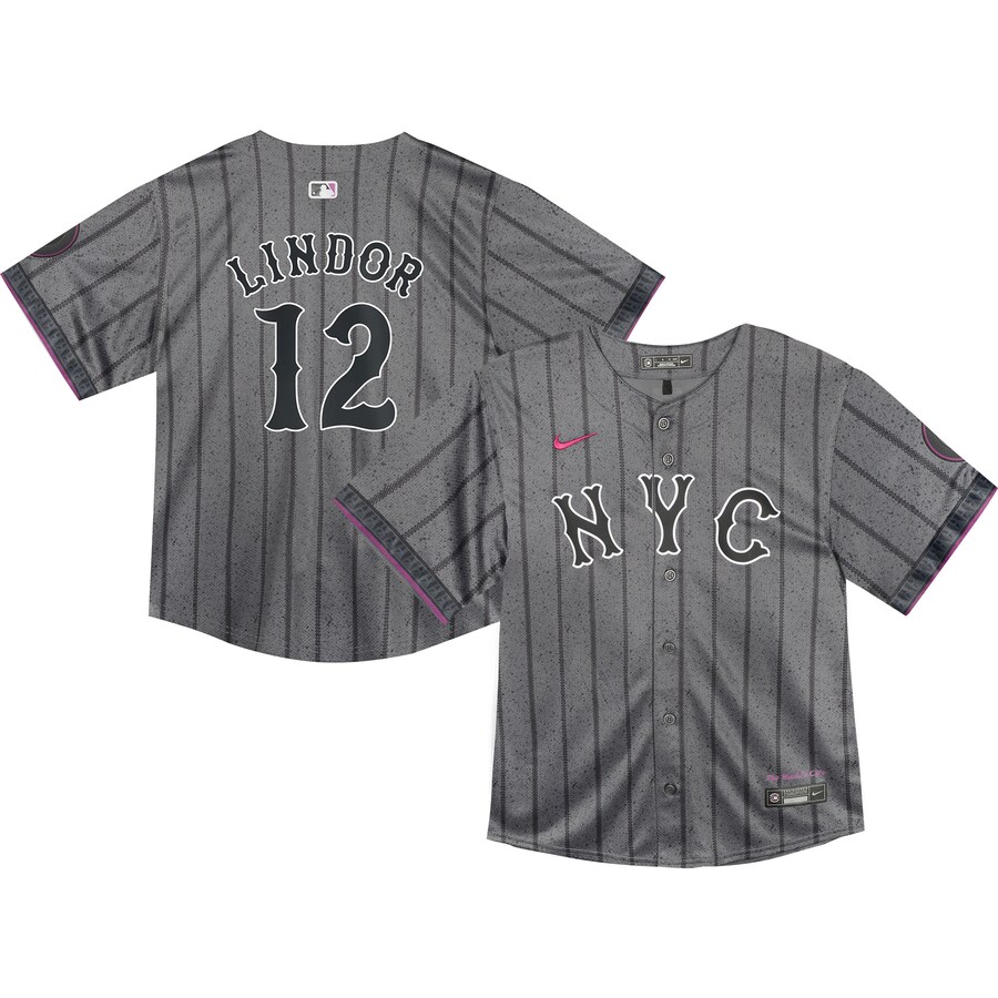 Toddler New York Mets Francisco Lindor Nike Graphite 2024 City Connect Limited Player Jersey