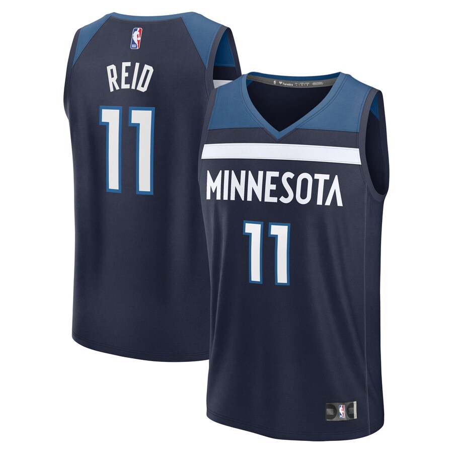 Men's Minnesota Timberwolves Naz Reid Fanatics Navy Fast Break Replica Player Jersey - Icon Edition