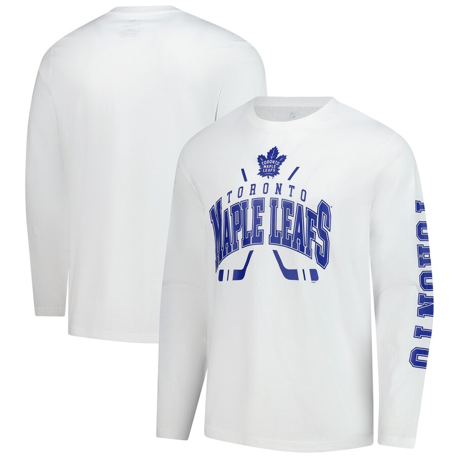 Men's Toronto Maple Leafs Fanatics White Force Check Long Sleeve T-Shirt