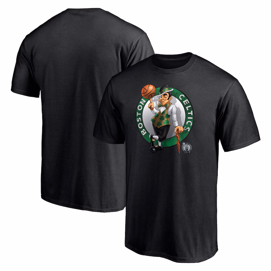 Men's Boston Celtics Black Midnight Mascot T-Shirt