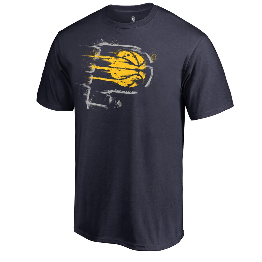 Men's Indiana Pacers Navy Splatter Logo T-Shirt