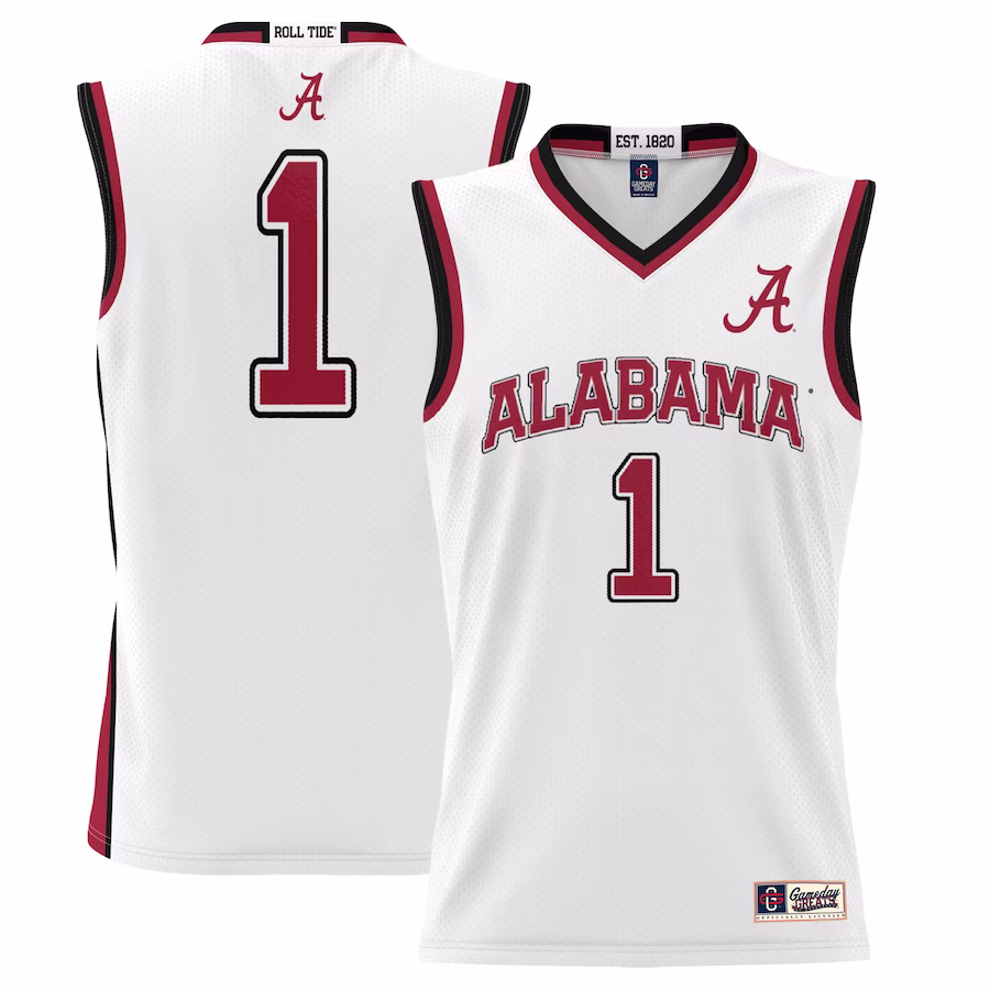#1  Alabama Crimson Tide GameDay Greats  Lightweight Basketball Jersey - White