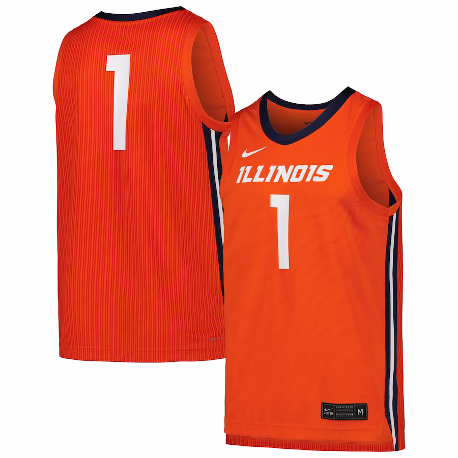 Illinois Fighting Illini Nike Replica Basketball Jersey - Orange