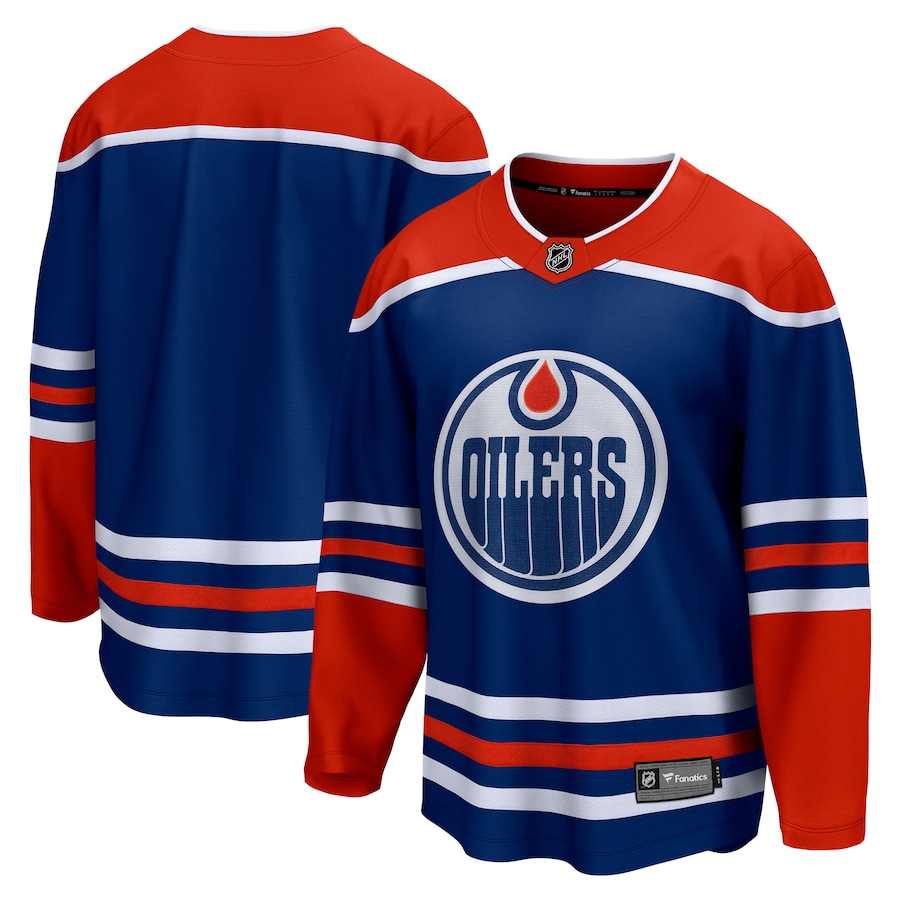 Men's Edmonton Oilers Fanatics Royal Home Breakaway Blank Jersey