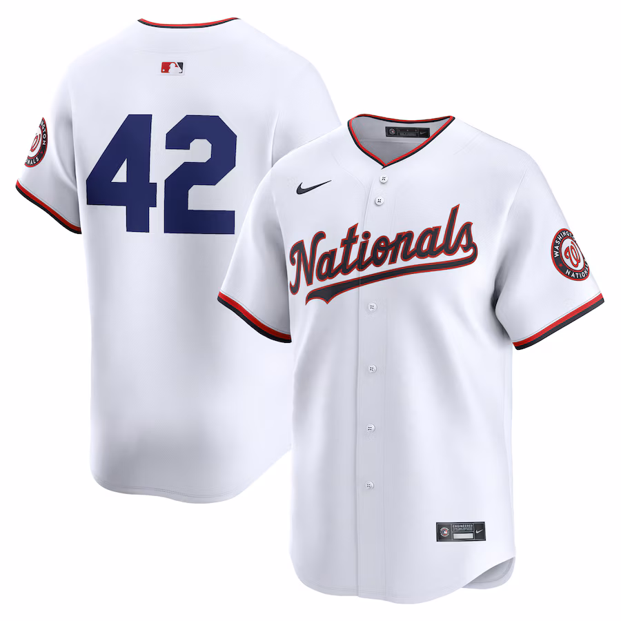 Men's Washington Nationals  Nike White 2024 Jackie Robinson Day Home Limited Jersey