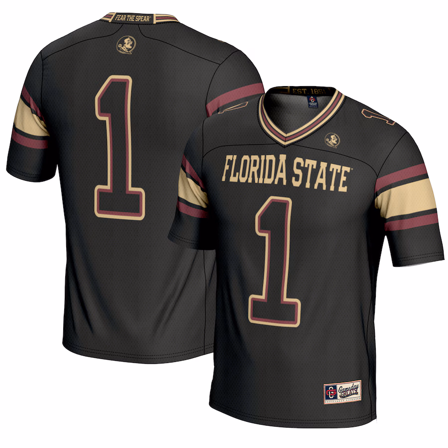 Men's GameDay Greats #1 Black Florida State Seminoles Endzone Football Jersey