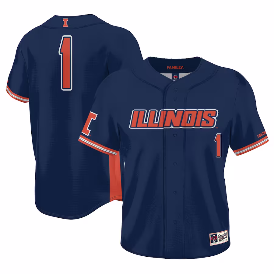 #1 Illinois Fighting Illini GameDay Greats Youth Lightweight Baseball Jersey - Navy