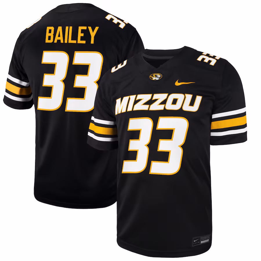 Chad Bailey Missouri Tigers Nike NIL Football Player Jersey - Black