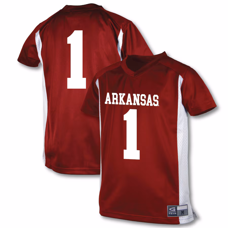 Youth Garb #1 Cardinal Arkansas Razorbacks Football Jersey