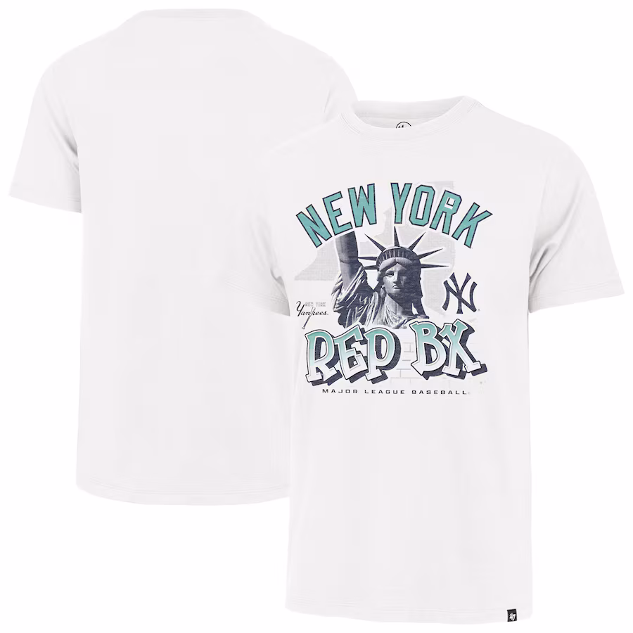 Men's New York Yankees '47 White Distressed Statue T-Shirt