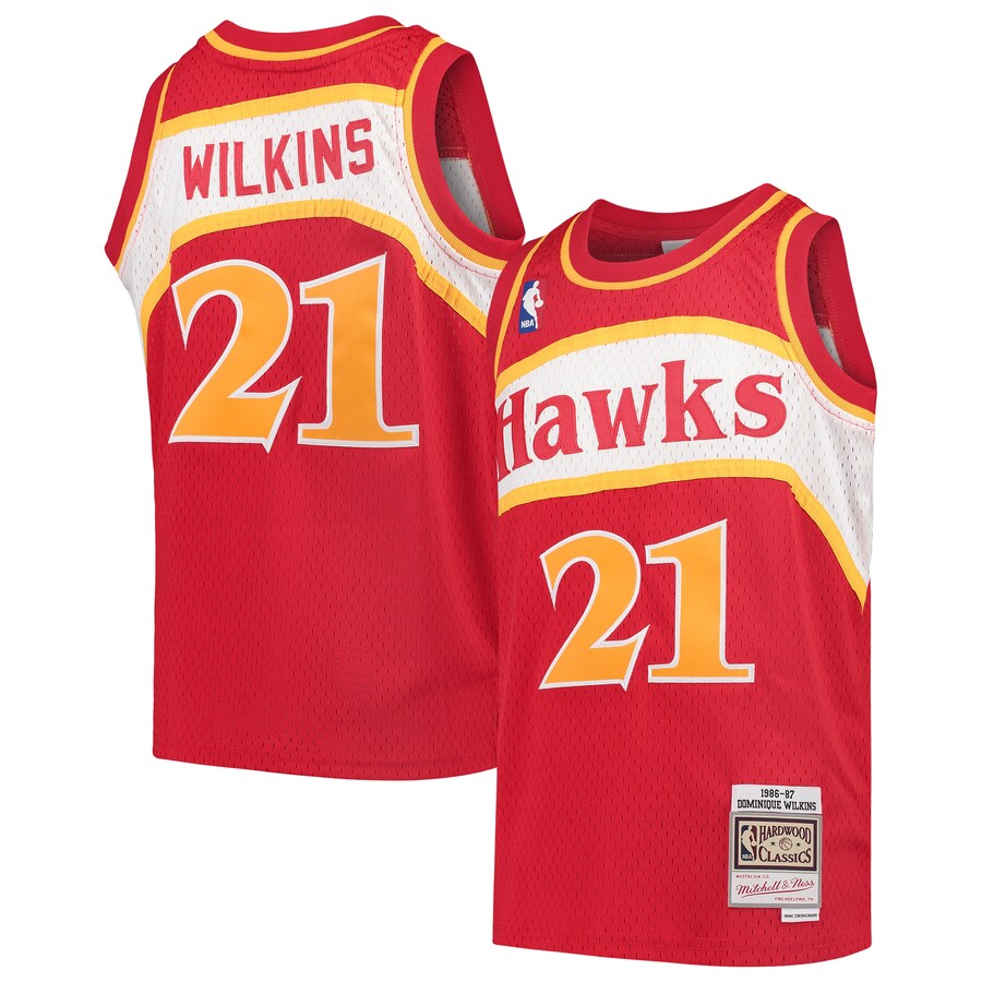 Youth Atlanta Hawks Dominique Wilkins Mitchell & Ness Red 1986/87 Hardwood Classics Swingman Throwback Jersey