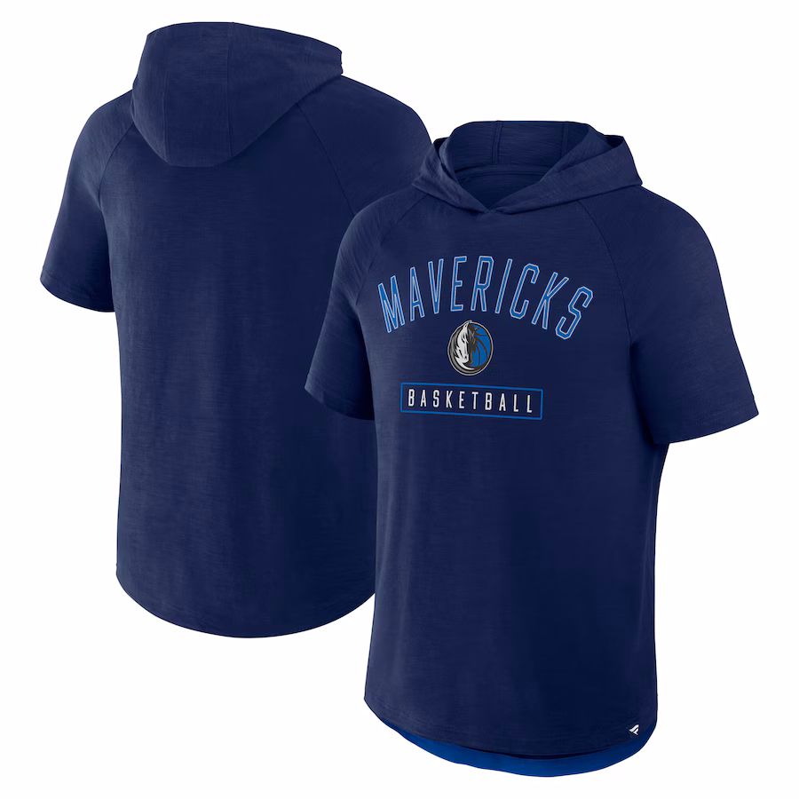 Men's Dallas Mavericks Fanatics Athletic Navy Pass Legend Hooded T-Shirt