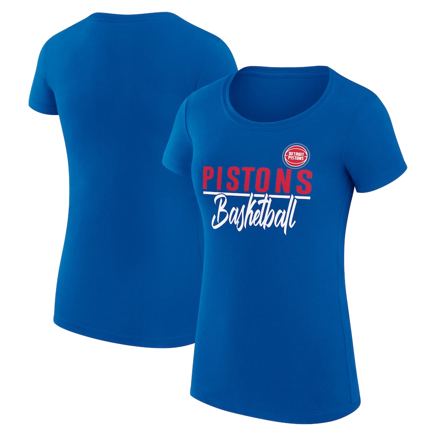 Women's Detroit Pistons G-III 4Her by Carl Banks Blue Team Sport Fitted V-Neck T-Shirt