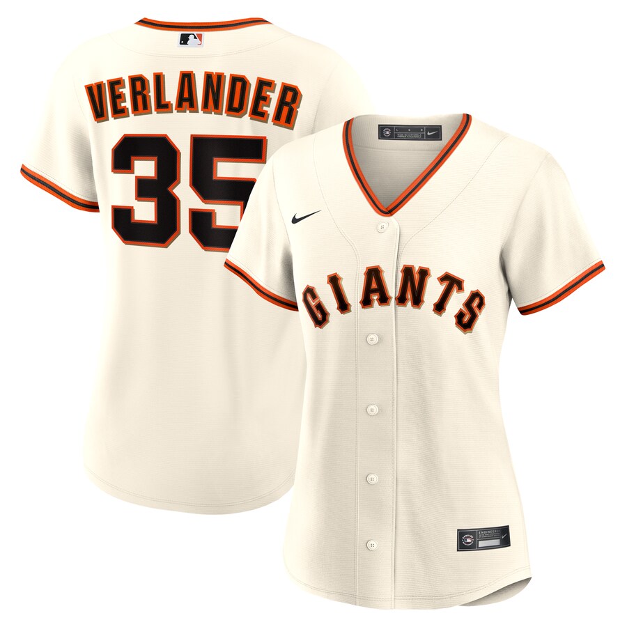 Women's San Francisco Giants Justin Verlander Nike Cream Home Replica Jersey