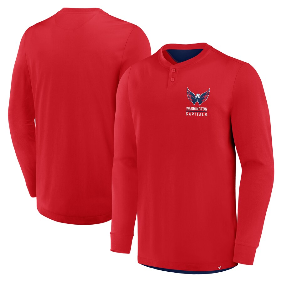 Men's Washington Capitals Fanatics Red Adrenaline Push Long Sleeve T-Shirt