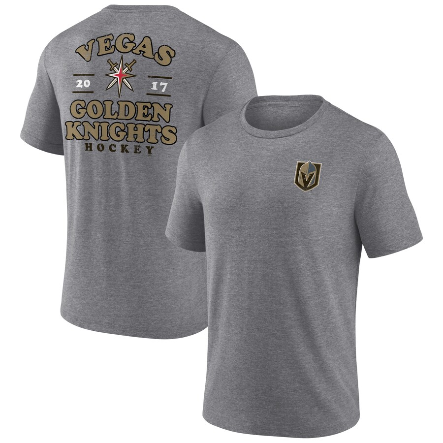 Men's Vegas Golden Knights Fanatics Heather Gray Winger Tri-Blend T-Shirt