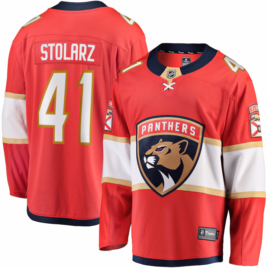 Men's Florida Panthers Anthony Stolarz Fanatics Red Home Breakaway Jersey