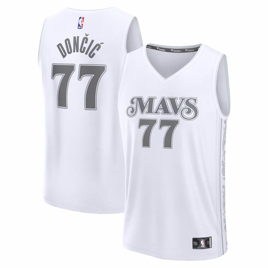 Youth Dallas Mavericks Luka Don?i? Fanatics White 2024/25 Fast Break Player Jersey - City Edition