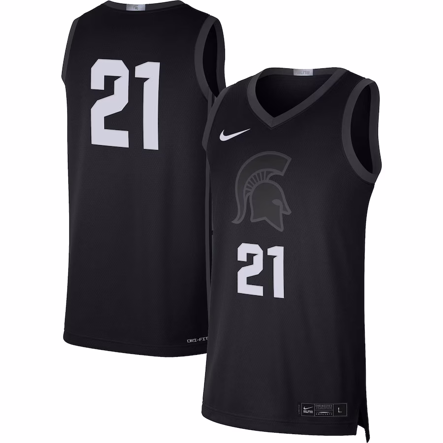 #21 Michigan State Spartans Nike Limited Basketball Jersey - Black