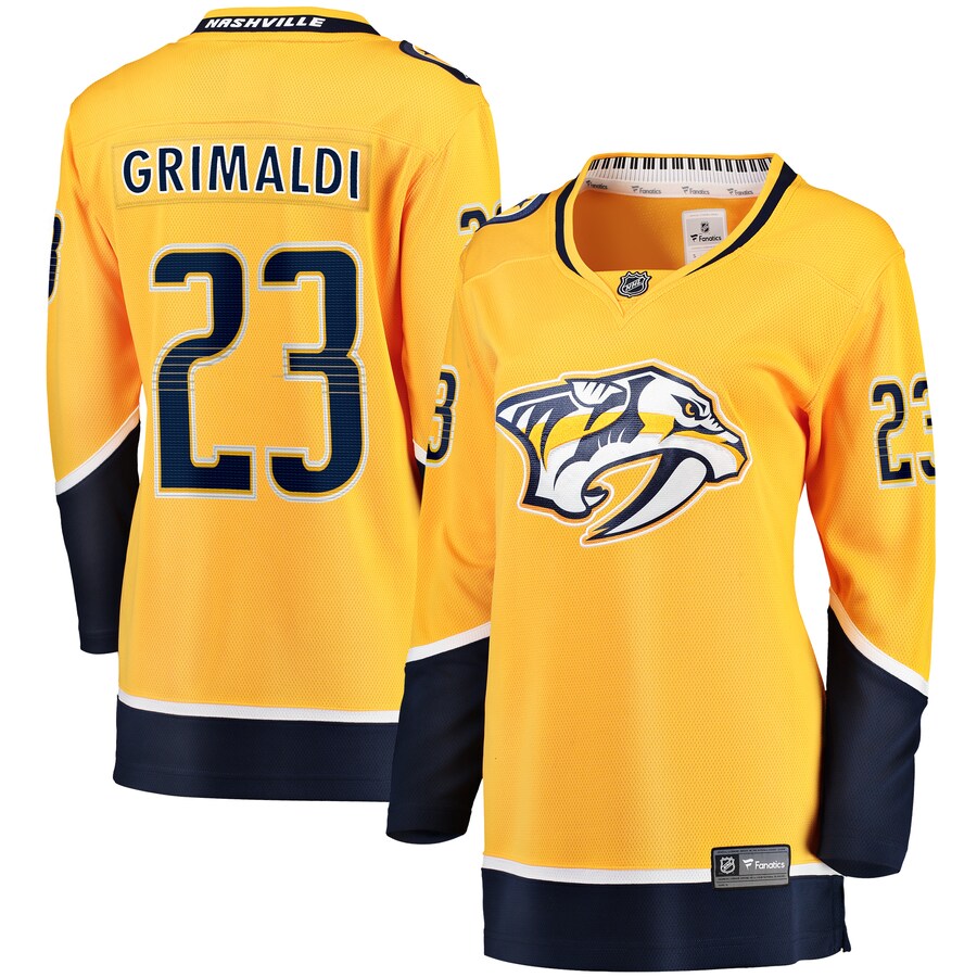 Women's Nashville Predators Rocco Grimaldi Fanatics Branded Gold Home Breakaway Player Jersey