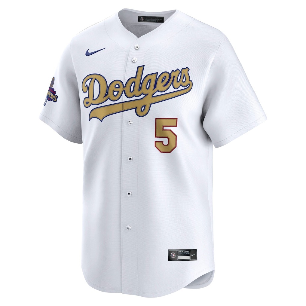Men's Los Angeles Dodgers Freddie Freeman Nike White 2025 Gold Collection Limited Jersey