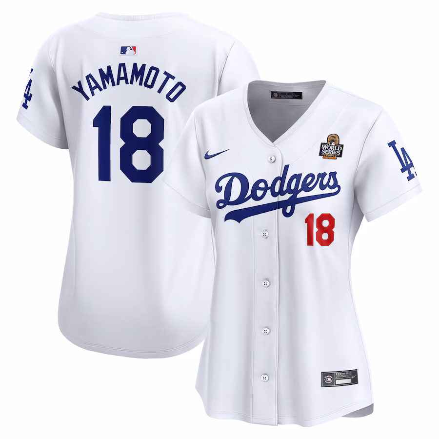 Women's Los Angeles Dodgers Yoshinobu Yamamoto Nike White 2024 World Series Limited Jersey