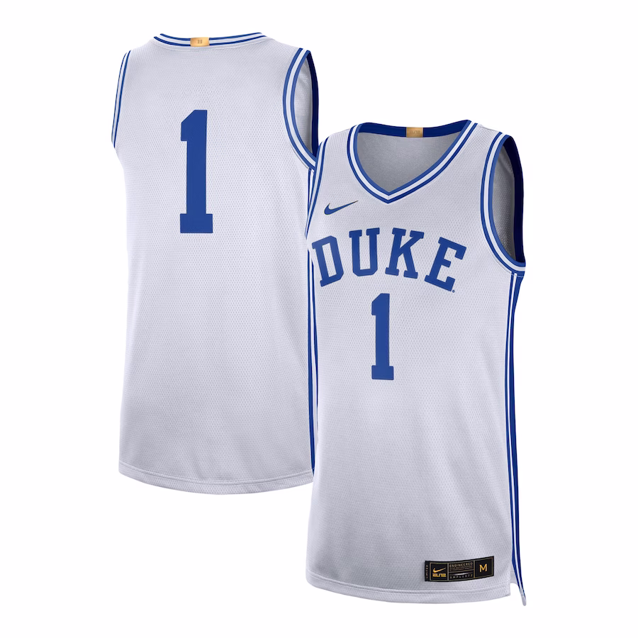 #1 Duke Blue Devils Nike Limited Authentic Jersey - White