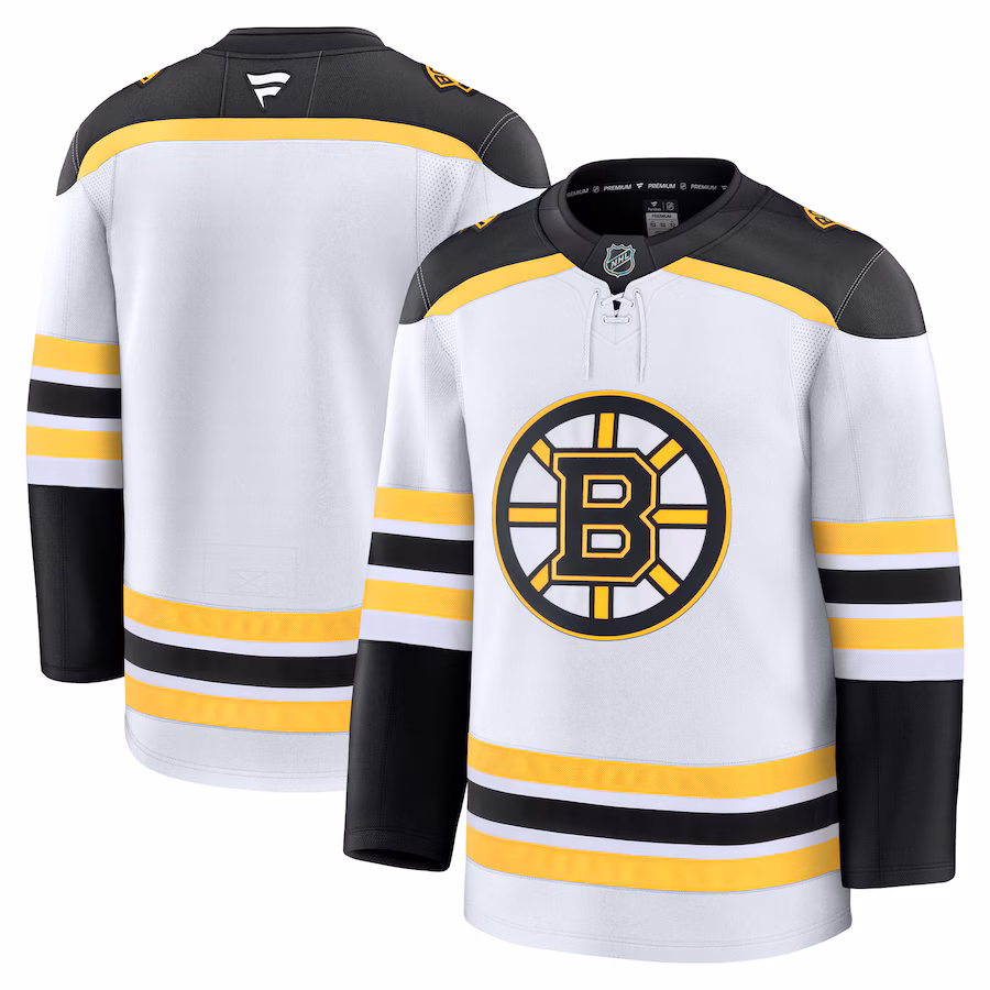 Men's Boston Bruins Fanatics White Away Premium Jersey