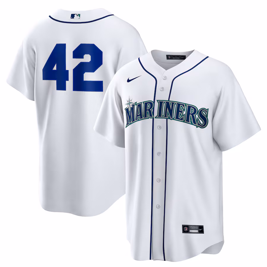 Men's Seattle Mariners Nike White Home 2025 Jackie Robinson Day Replica Jersey