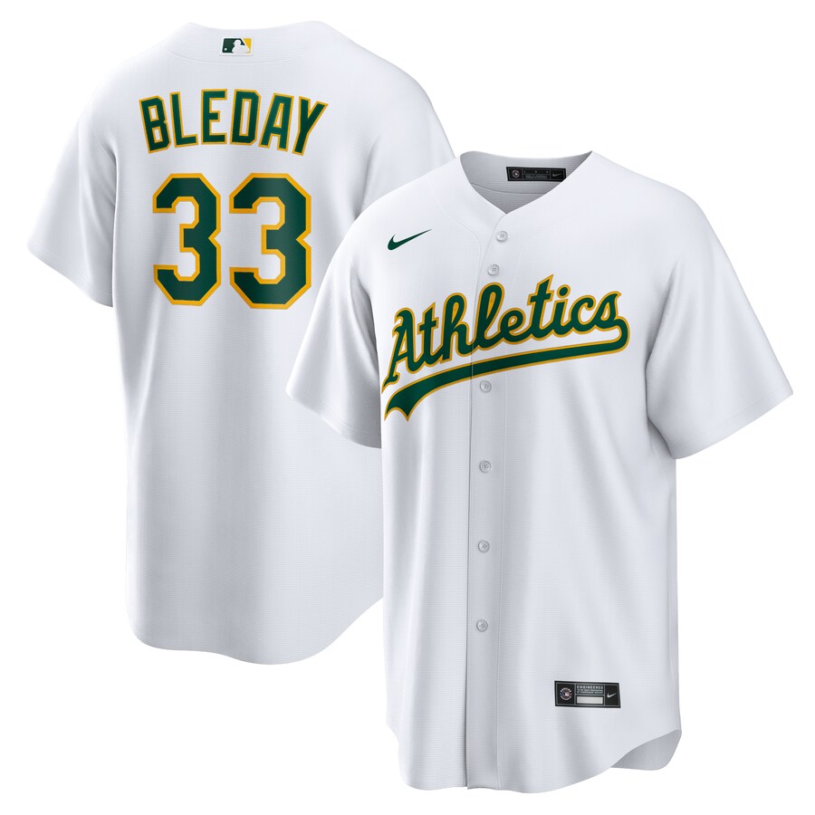 Men's Oakland Athletics JJ Bleday Nike White Home Replica Jersey