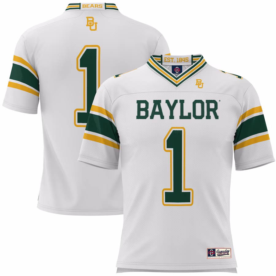 #1 Baylor Bears GameDay Greats Youth Football Jersey - White