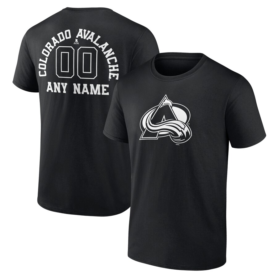 Men's Colorado Avalanche Black Personalized Name & Number Monochrome T-Shirt