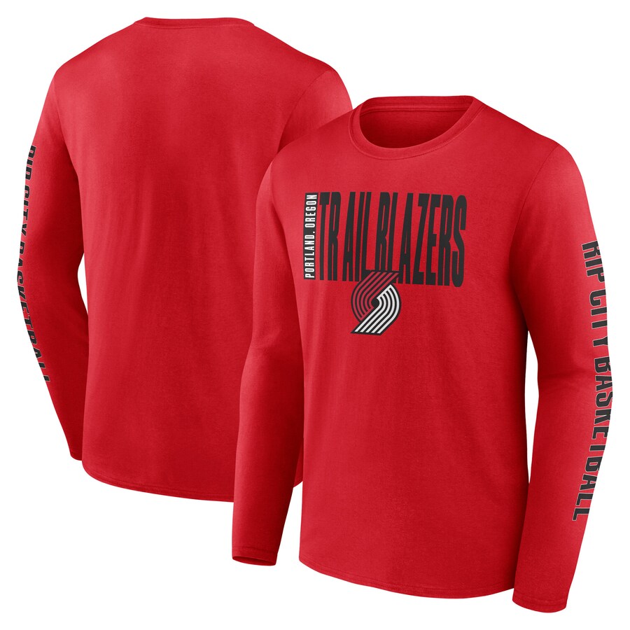 Men's Portland Trail Blazers Red Vision Long Sleeve T-Shirt