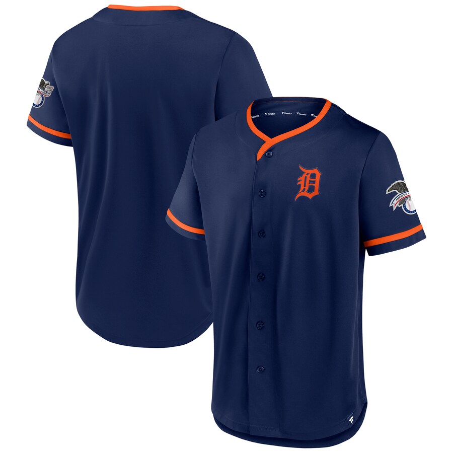 Men's Detroit Tigers Fanatics Navy Iconic Button-Up Top