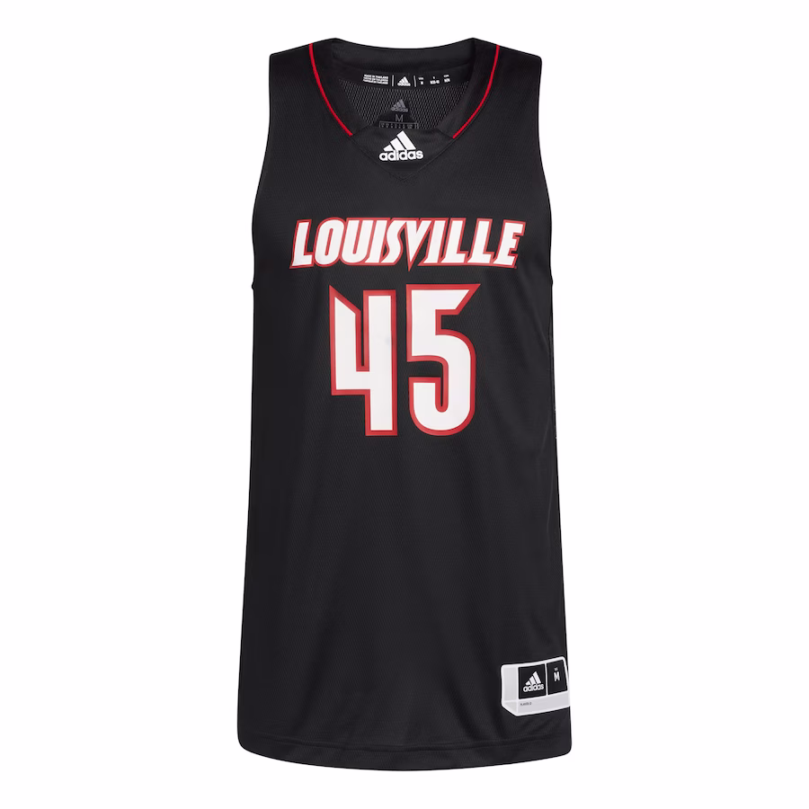 #45 Louisville Cardinals adidas Swingman Jersey - Black