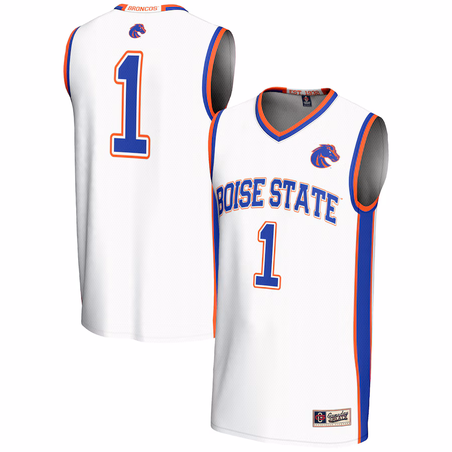 Male GameDay Greats #1  White Boise State Broncos  Lightweight Basketball Jersey