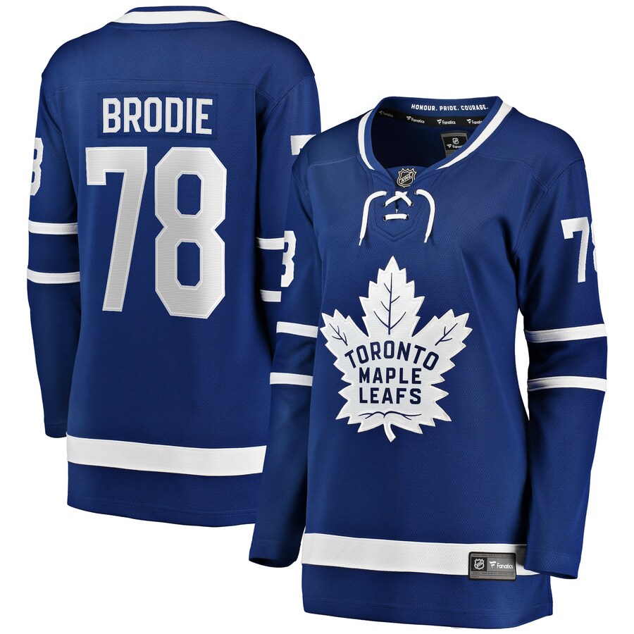 Women's Toronto Maple Leafs TJ Brodie Fanatics Branded Blue Breakaway Player Jersey