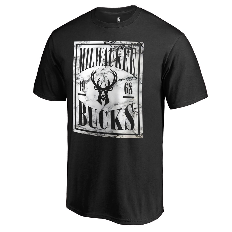 Men's Milwaukee Bucks Black Court Vision T-Shirt