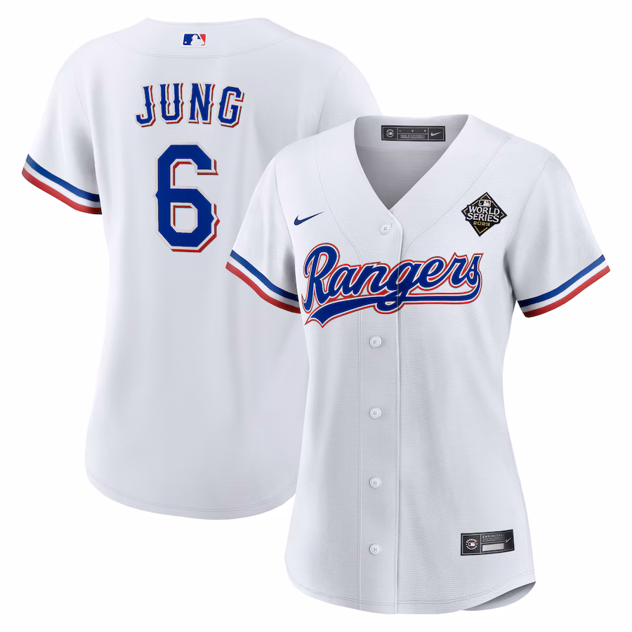 Women's Texas Rangers Josh Jung Nike White 2023 World Series Replica Player Jersey