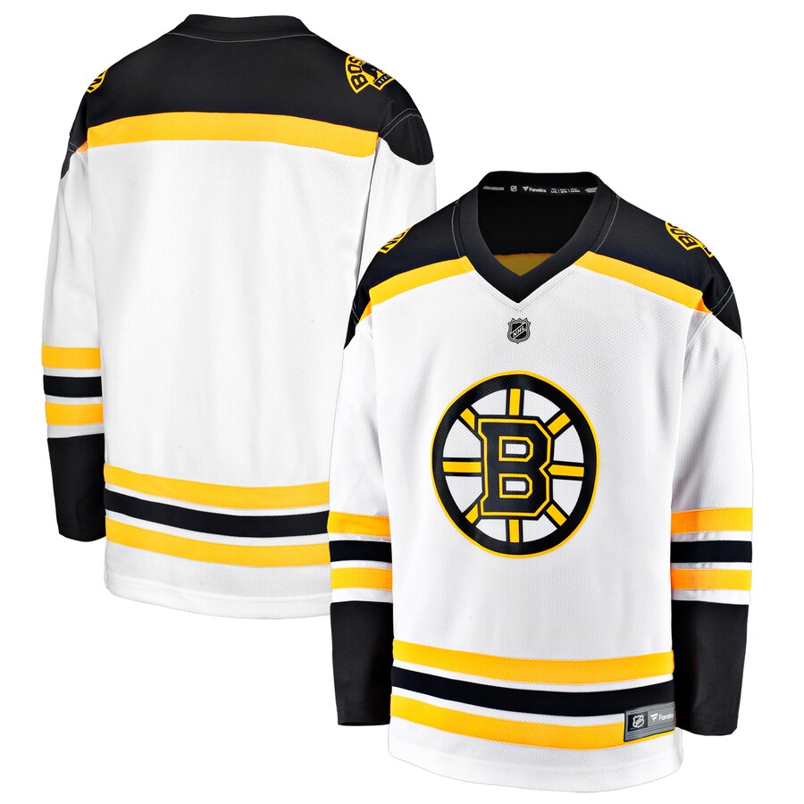Youth Boston Bruins  Fanatics Branded White Breakaway Replica Away Jersey