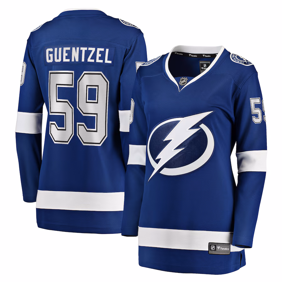 Women's Tampa Bay Lightning Jake Guentzel Fanatics Blue Home Premier Breakaway Player Jersey