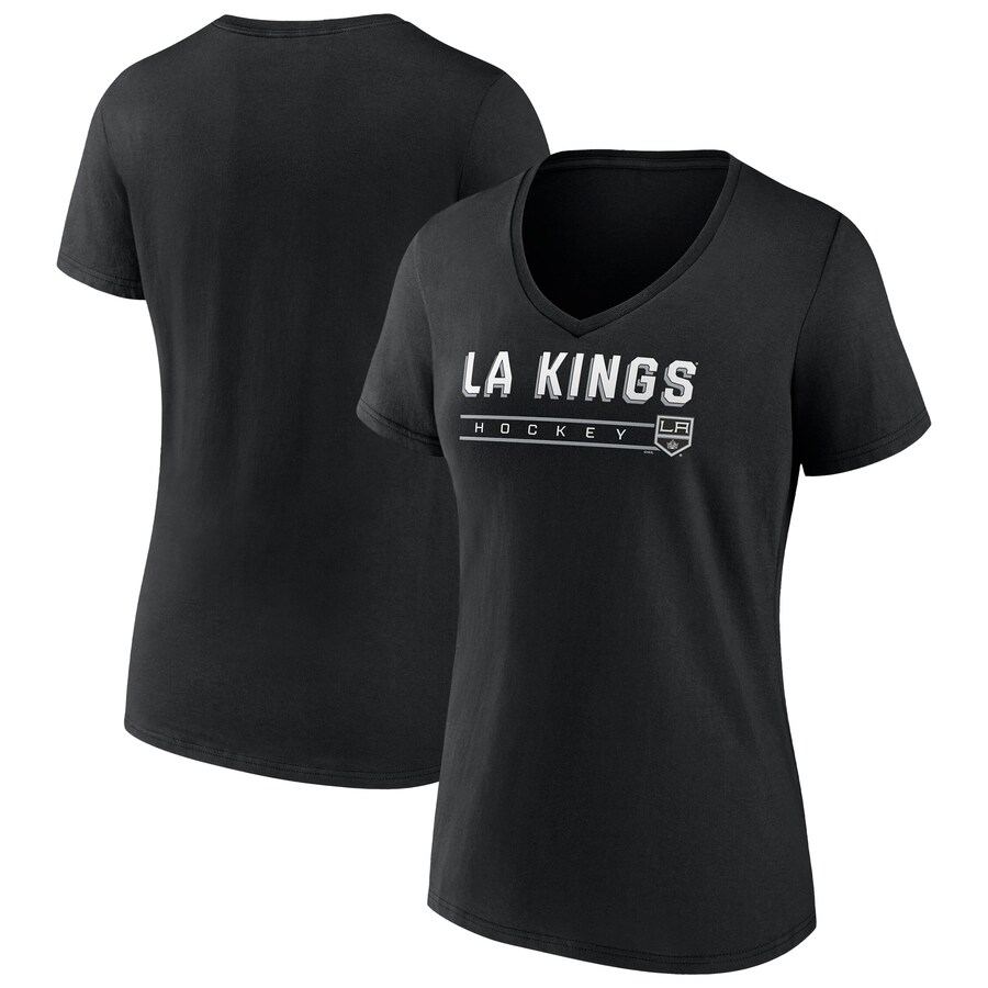 Women's Los Angeles Kings Fanatics Black V-Neck T-Shirt